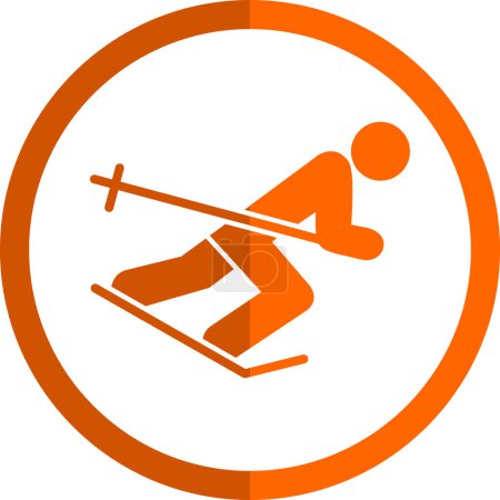 Illustration for Flat Skier icon vector illustration - Royalty Free Image