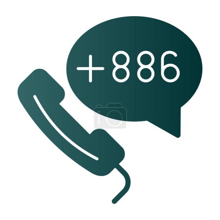 Ilustración de Taiwán número de teléfono icono web vector ilustración - Imagen libre de derechos