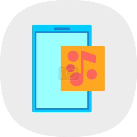 Téléchargez les illustrations : Icône de l'application de musique, illustration vectorielle - en licence libre de droit