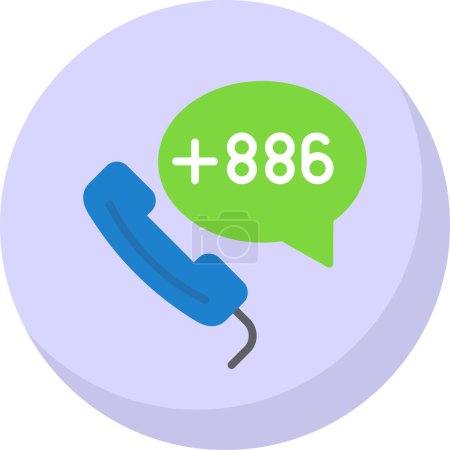 Illustration for Taiwan phone number web icon vector illustration - Royalty Free Image