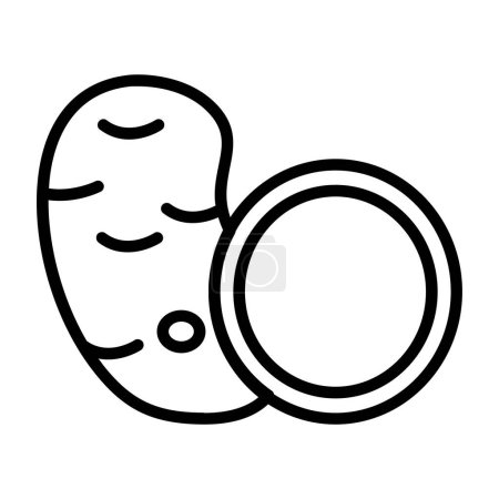 Téléchargez les illustrations : Illustration vectorielle de l'icône de la patate douce - en licence libre de droit