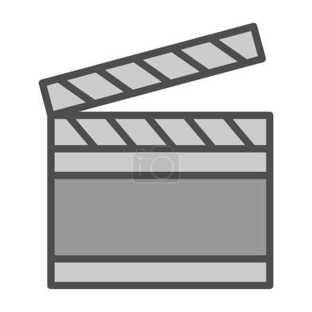 Clapperboard icon. Opened movie shooting clapper board vector. Film cinema or tv clapperboard symbol. 