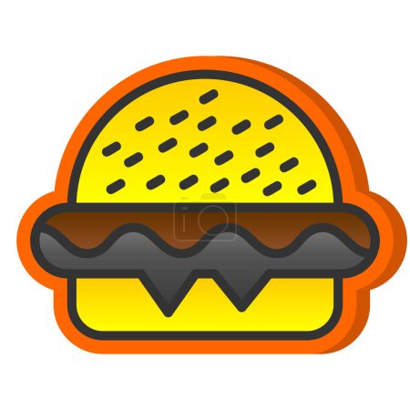 Téléchargez les illustrations : Burger icône vectoriel illustration, web design - en licence libre de droit