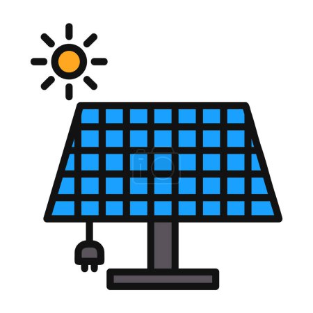 Ilustración de Panel de energía solar icono vector ilustración - Imagen libre de derechos