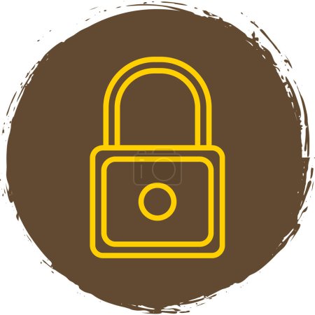 Illustration for Padlock icon. cartoon illustration of security lock icon for web design - Royalty Free Image