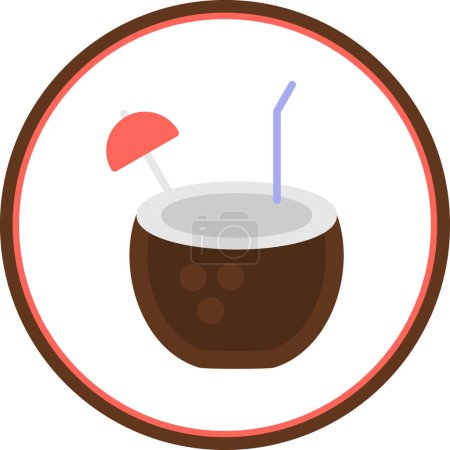 Ilustración de Bebida de coco. icono web vector ilustración - Imagen libre de derechos