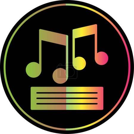 Illustration for Music notes web icon simple design isolated - Royalty Free Image