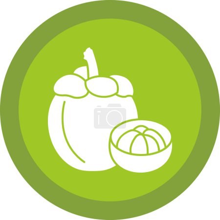 Téléchargez les illustrations : Icône de fruit de mangoustan, illustration vectorielle - en licence libre de droit