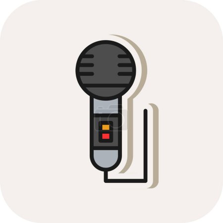 Téléchargez les illustrations : Illustration vectorielle icône microphone - en licence libre de droit