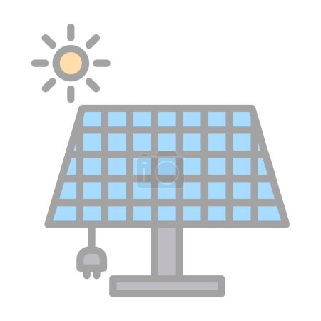 Téléchargez les illustrations : Illustration vectorielle d'icône de panneau d'énergie solaire - en licence libre de droit