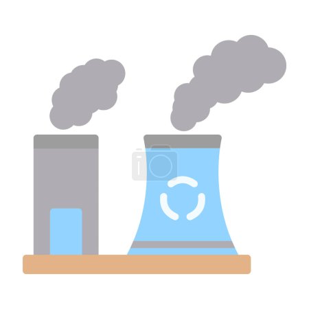 Téléchargez les illustrations : Factory pollution icon, vector illustration simple design - en licence libre de droit
