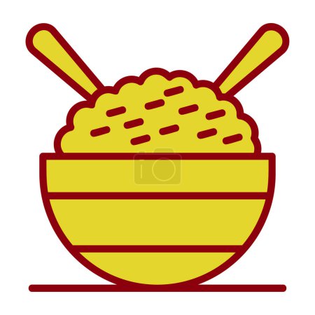 Ilustración de Icono web de arroz aromático diseño simple aislado en blanco - Imagen libre de derechos