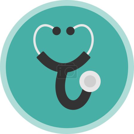 Illustration for Cardiology, stethoscope vector icon, illustration - Royalty Free Image