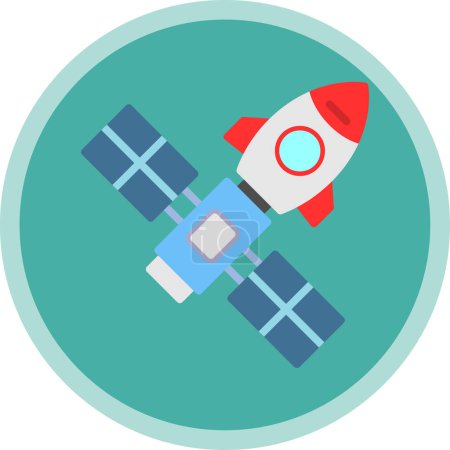 Illustration for Space rocket vector icon. flat style - Royalty Free Image