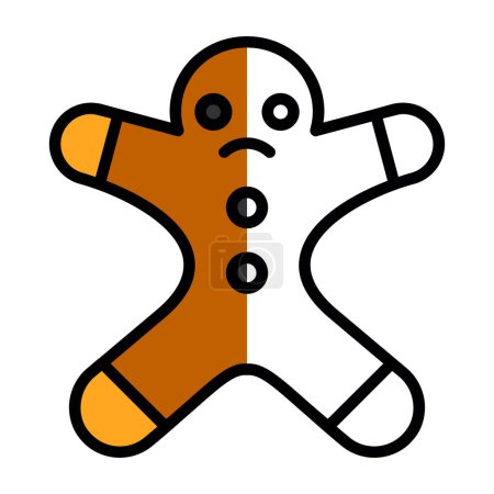 Ilustración de Hombre de pan de jengibre icono de la web plana ilustración simple - Imagen libre de derechos