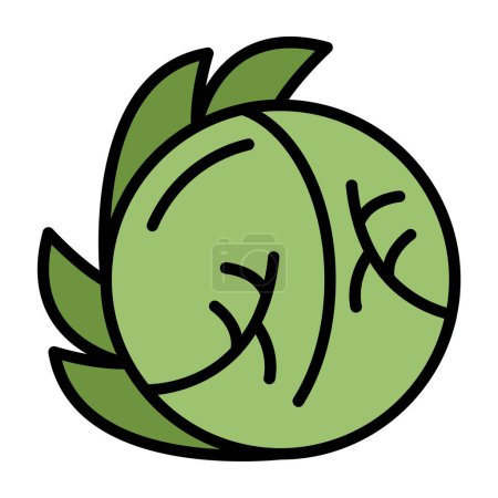 Illustration for White Cabbage web icon simple illustration isolated on white - Royalty Free Image