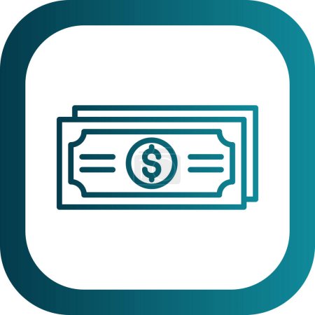 Ilustración de Dinero en efectivo simple icono de dinero en efectivo en estilo plano - Imagen libre de derechos
