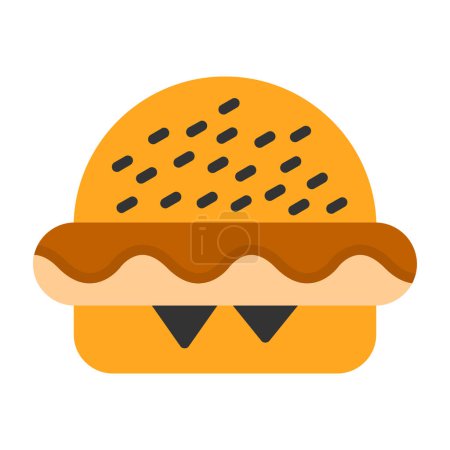 Téléchargez les illustrations : Burger icône vectoriel illustration, web design - en licence libre de droit