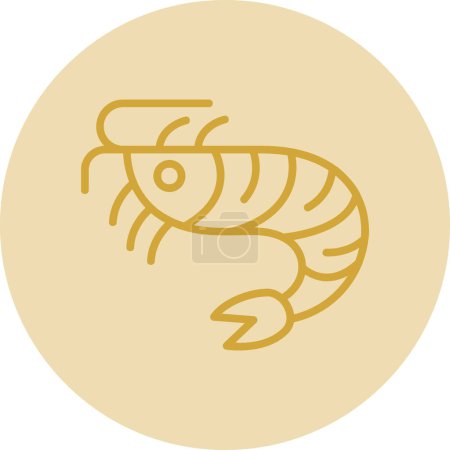 Téléchargez les illustrations : Icône de crevettes simple, illustration vectorielle - en licence libre de droit
