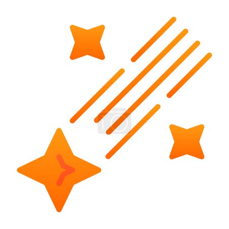Téléchargez les illustrations : Illustration vectorielle étoile filante isolée sur blanc - en licence libre de droit