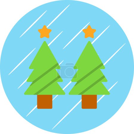 Illustration for Christmas tree vector icon - Royalty Free Image