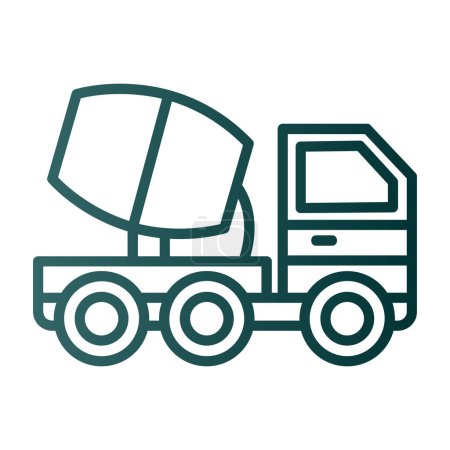 Ilustración de Hormigonera camión icono, vector de ilustración - Imagen libre de derechos