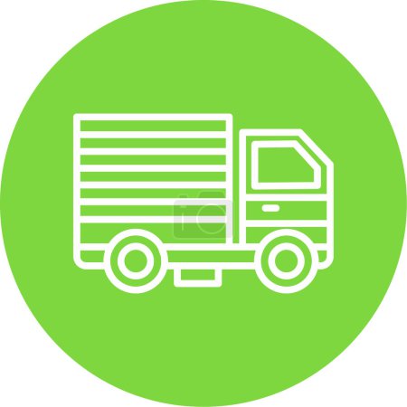 Téléchargez les illustrations : Camion de livraison icône plate, illustration vectorielle - en licence libre de droit