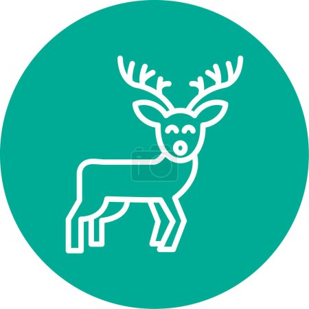 Illustration for Reindeer icon simple illustration - Royalty Free Image
