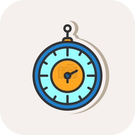 Illustration for Old watch flat web icon simple illustration - Royalty Free Image
