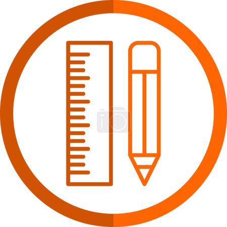 Illustration for Ruler and pencil simple icon vector illustration - Royalty Free Image