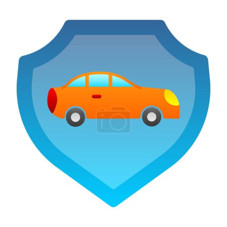 Ilustración de Concepto de seguro de coche icono web ilustración simple - Imagen libre de derechos