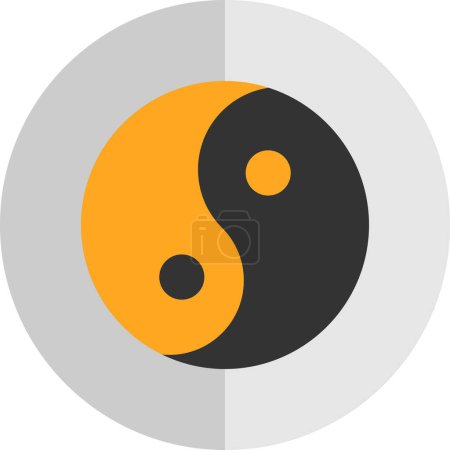 Ilustración de Simple yin yang plano vector icono. - Imagen libre de derechos