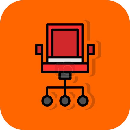 Téléchargez les illustrations : Icône de chaise de bureau illustration vectorielle - en licence libre de droit