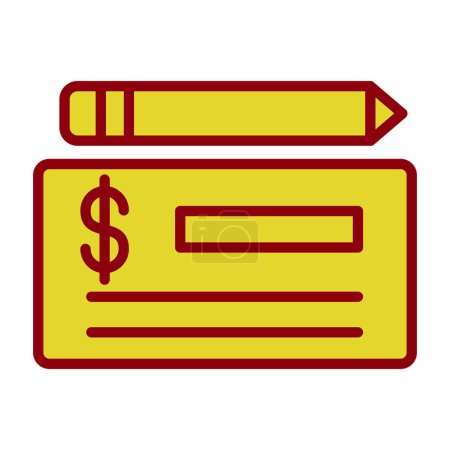 Téléchargez les illustrations : Illustration vectorielle de l'icône plate de chèque - en licence libre de droit