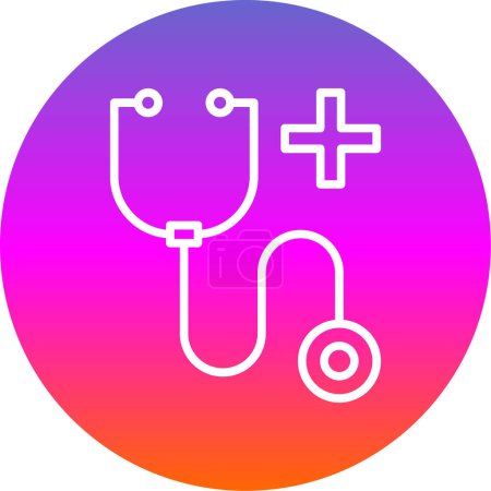 Illustration for Stethoscope flat icon, medical and healthcare icons - Royalty Free Image
