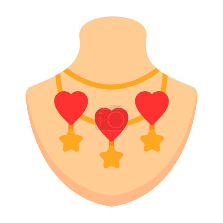 Ilustración de Collar con ilustración vector corazones - Imagen libre de derechos