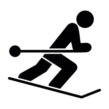 Téléchargez les illustrations : Plat icône de ski vecteur illustration design - en licence libre de droit