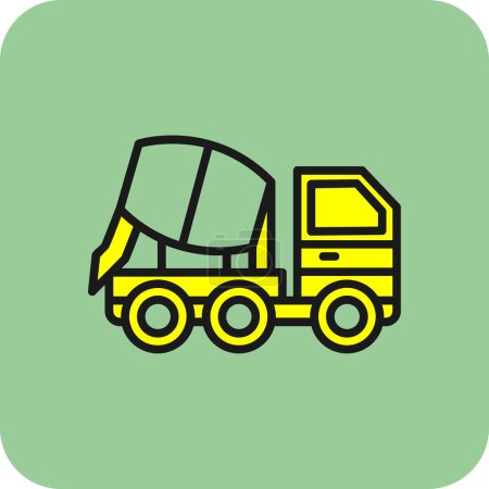 Illustration for Concrete mixer icon vector illustration - Royalty Free Image