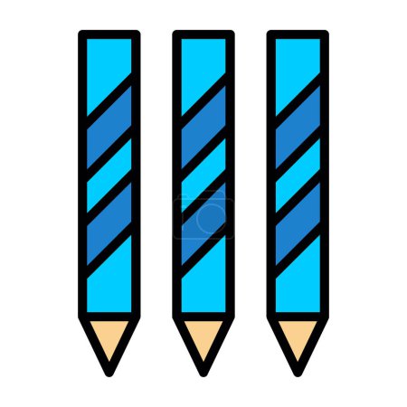 Téléchargez les illustrations : Crayons de couleur. icône web illustration simple - en licence libre de droit