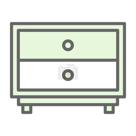 Illustration for Chest of drawers, furniture icon, simple illustration - Royalty Free Image