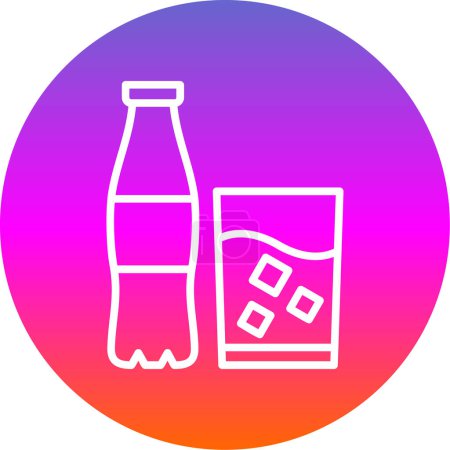 Illustration for Soda bottle and glass, icon vector illustration - Royalty Free Image