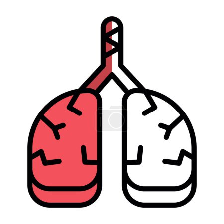 Téléchargez les illustrations : Illustration vectorielle d'un poumon humain - en licence libre de droit