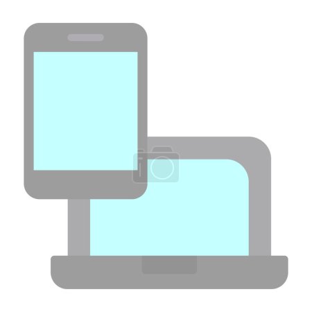 Téléchargez les illustrations : Illustration vectorielle des appareils électroniques icône, tablette et ordinateur portable - en licence libre de droit