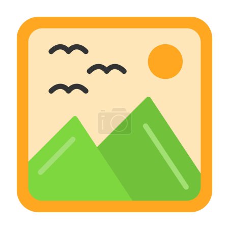 Illustration for Picture icon, vector illustration simple design - Royalty Free Image