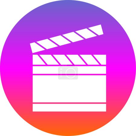 Clapperboard icon. Opened movie shooting clapper board vector. Film cinema or tv clapperboard symbol. 