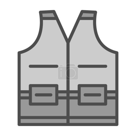 Illustration for High visibility vest web flat icon simple illustration - Royalty Free Image