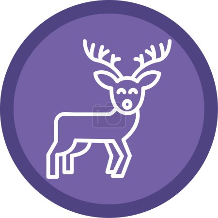 Illustration for Reindeer icon simple illustration - Royalty Free Image