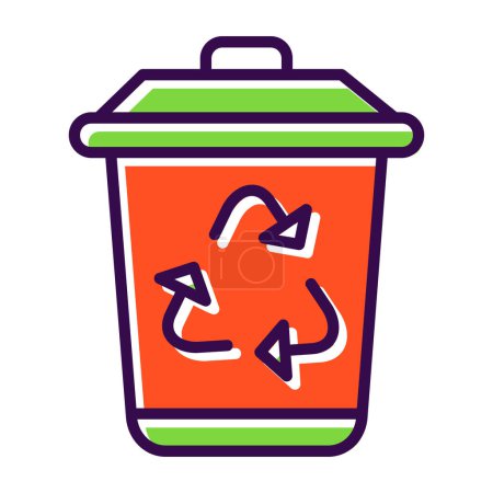 Téléchargez les illustrations : Icône poubelle de recyclage, illustration vectorielle - en licence libre de droit