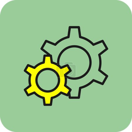 Illustration for Gears line vector icon - Royalty Free Image