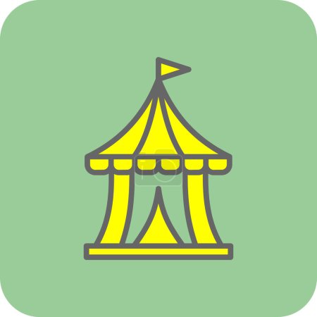 Téléchargez les illustrations : Icône vectorielle ligne de cirque - en licence libre de droit